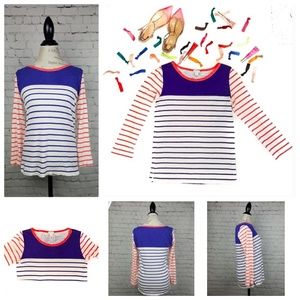 J. Crew Striped 3/4 Sleeve Length Shirt